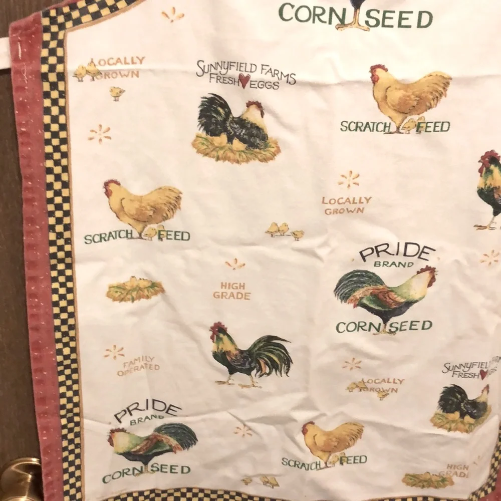 Kay Dee Designs Rooster & Chicken Apron 31x11.5”, ties are each 26” long